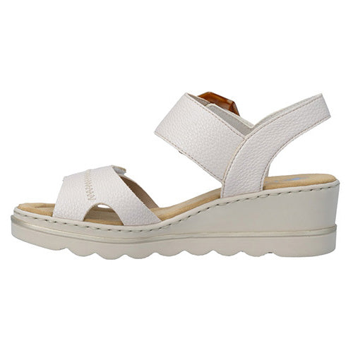 Rieker Ladies Wedge Sandals - 67476 - White