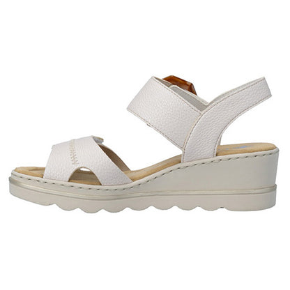 Rieker Ladies Wedge Sandals - 67476 - White