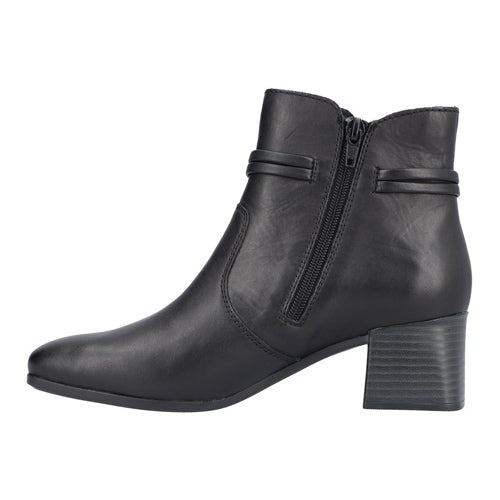 Rieker Block Heeled Ankle Boots - 70973-00 - Black - Greenes Shoes