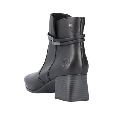 Rieker Block Heeled Ankle Boots -  70973-00  - Black