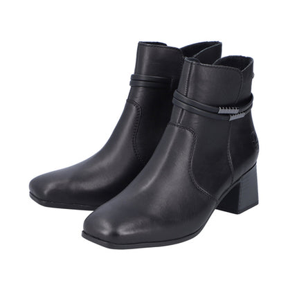 Rieker Block Heeled Ankle Boots -  70973-00  - Black