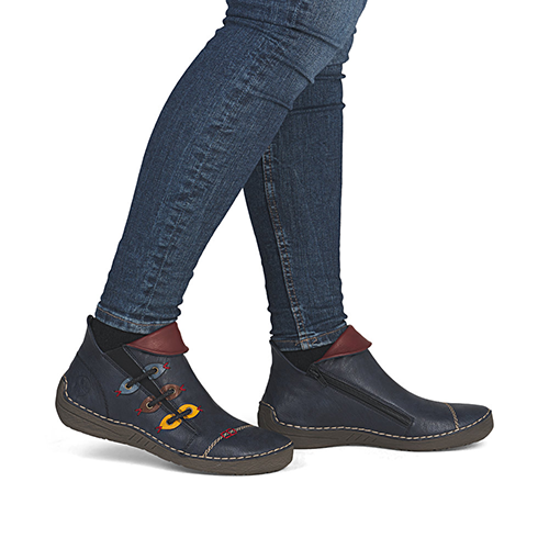 Rieker Ladies Ankle Boots - 72581 - Navy
