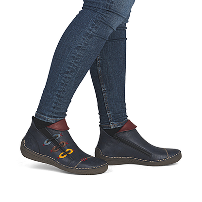 Rieker Ladies Ankle Boots - 72581 - Navy