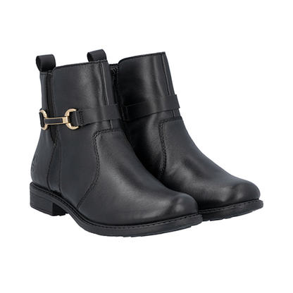 Rieker Ladies Ankle Boots - 74856 - Black