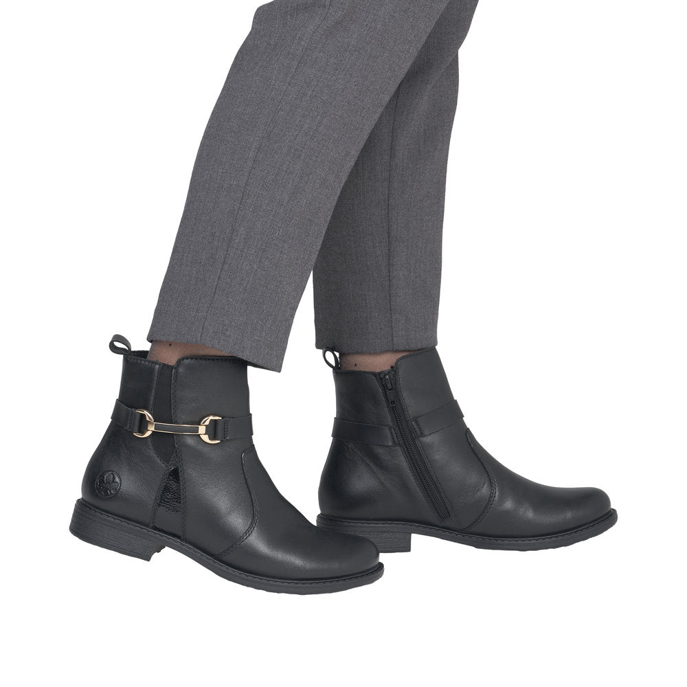 Rieker Ladies Ankle Boots - 74856 - Black