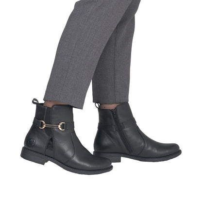 Rieker Ladies Ankle Boots - 74856 - Black