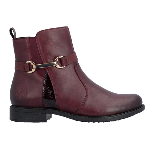 Rieker Ladies Ankle Boots - 74856 - Burgundy