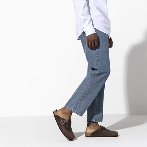 Birkenstock Mens Oiled Leather Clogs - Boston - Habana -