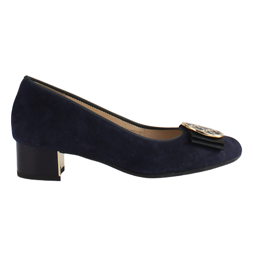Ara Ladies Block Heel Shoes - 35807 - Navy Suede
