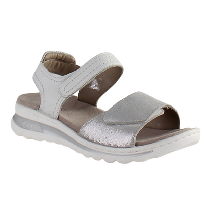 Ara Velcro Sandals - 47207 - White/Silver