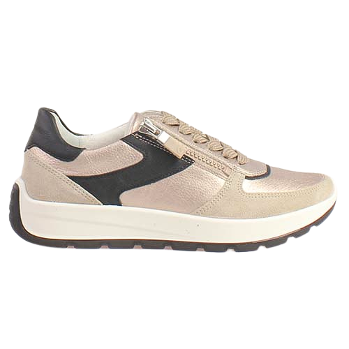 Ara Ladies Wide Fit Trainers - 25112-08 - Gold/Black