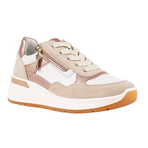 Ara Wedge Trainers - 57702-25 - White/Sand