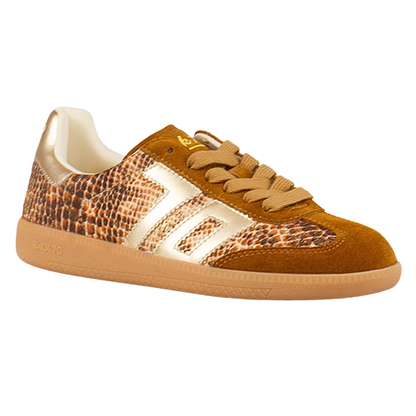 Back 70 Ladies Cloud Retro Trainer - Gold Snake