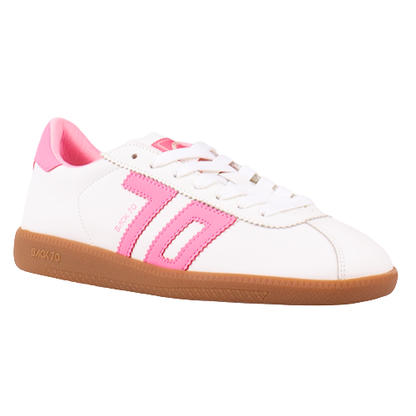 Back70 Ladies Retro Trainers - Shelly - White/Pink