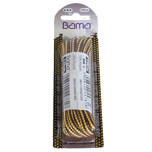 Bama Round Cord Lace- 120cm-Brown/Yellow