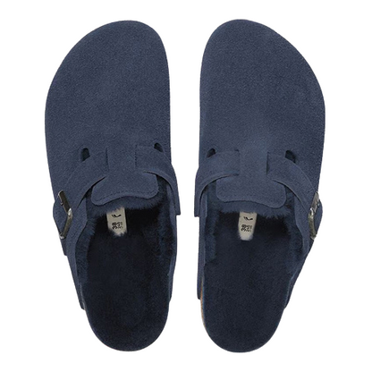 Birkenstock Ladies Clogs - Boston Shearling - Navy