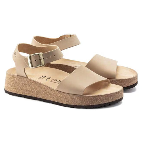 Birkenstock Ladies Nubuck Platform Sandals - Glenda - Sandcastle
