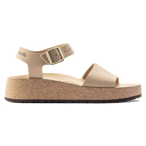 Birkenstock Ladies Nubuck Platform Sandals - Glenda - Sandcastle