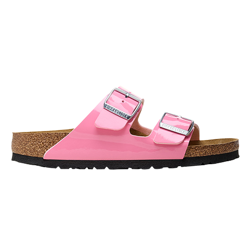 Birkenstock Ladies Birko-Flor Patent Sandals - Arizona - Pink Patent