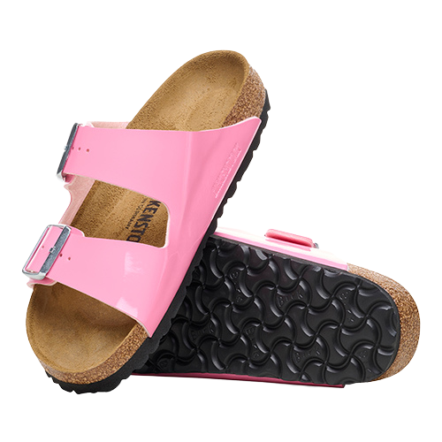 Birkenstock Ladies Birko-Flor Patent Sandals - Arizona - Pink Patent
