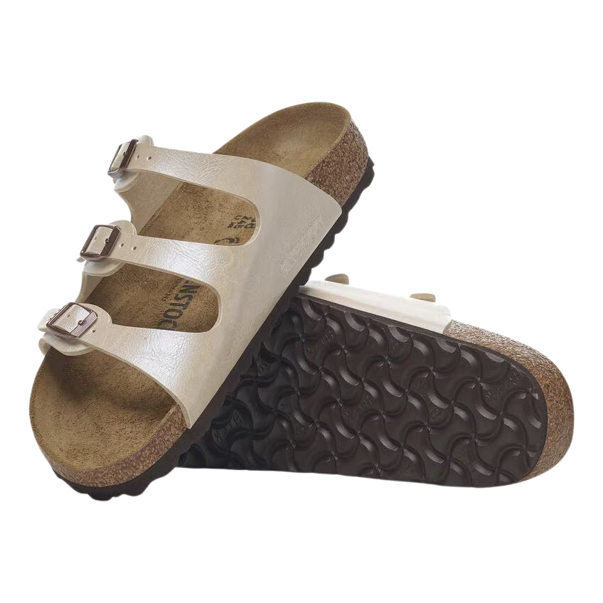 Birkenstock Ladies Birko-Flor Sandals - Florida - Graceful Pearl White