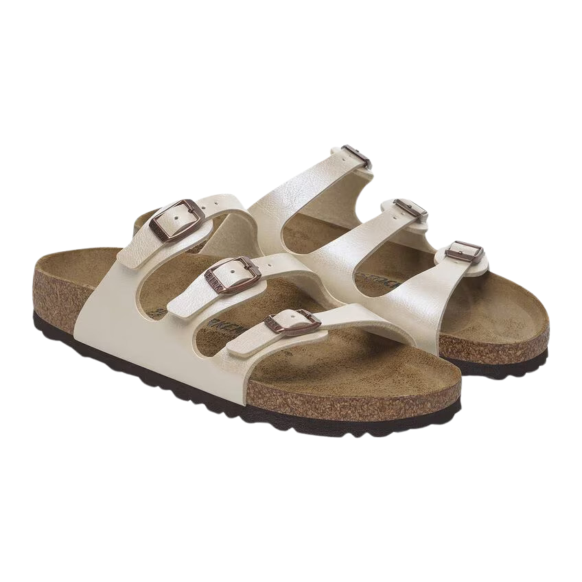 Birkenstock Ladies Birko-Flor Sandals - Florida - Graceful Pearl White