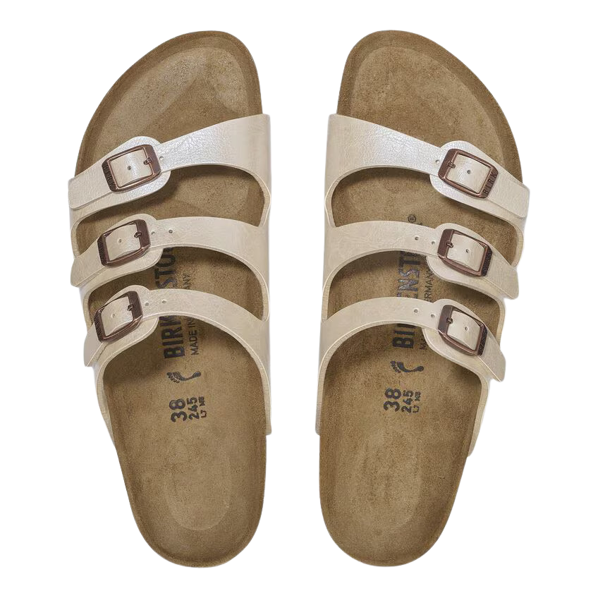 Birkenstock Ladies Birko-Flor Sandals - Florida - Graceful Pearl White