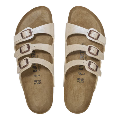 Birkenstock Ladies Birko-Flor Sandals - Florida - Graceful Pearl White