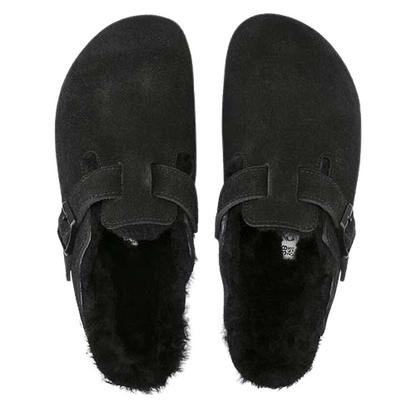 Birkenstock Ladies Clogs - Boston Shearling - Black