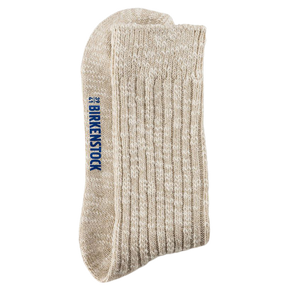 Birkenstock Ladies Cotton Slub Socks - Beige/White