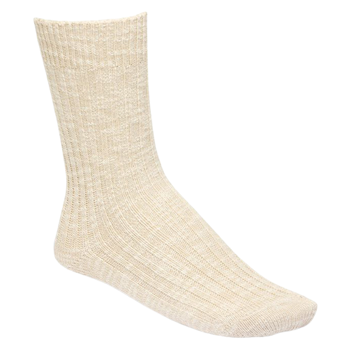 Birkenstock Ladies Cotton Slub Socks - Beige/White