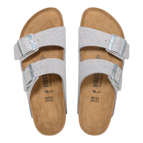 Birkenstock Ladies Sliders - Arizona - Silver