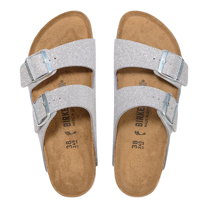 Birkenstock Ladies Sliders - Arizona - Silver