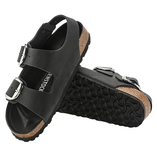 Birkenstock Ladies Back Strap Sandals - Milano Big Buckle - Black