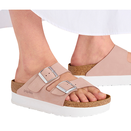 Birkenstock Platform Sandals - Arizona Papillio - Soft Pink