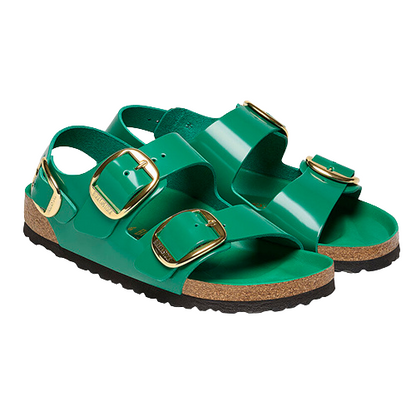 Birkenstock Ladies Patent Back Strap Sandals Milano Big Buckle