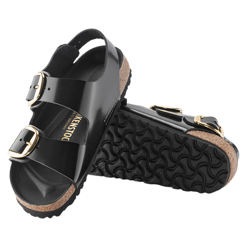 Birkenstock Back Strap Sandals - Milano Big Buckle - Black Patent
