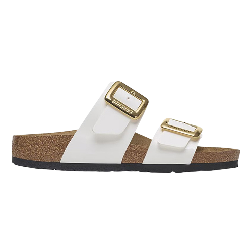 Birkenstock Ladies Sandals- Sydney Cushion Buckle - White Patent