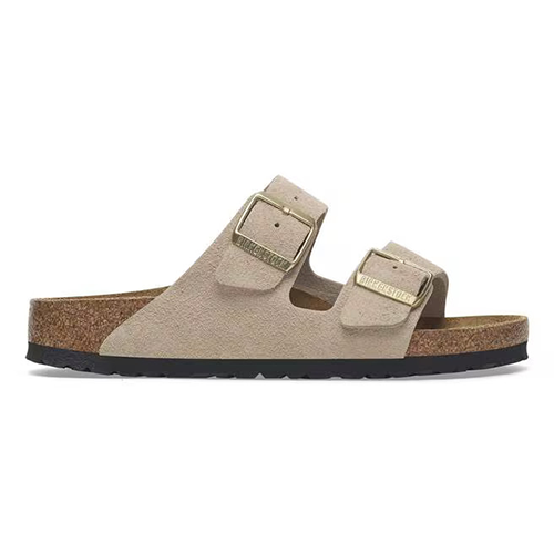 Birkenstock Ladies Suede Leather Clogs - Arizona - Sandcastle