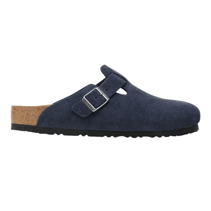 Birkenstock Ladies Suede Leather Clogs - Boston - New Navy