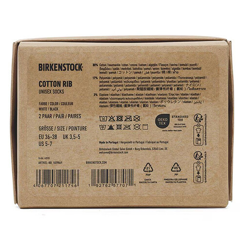 Birkenstock Set Cotton Ribbed Socks - Black/White