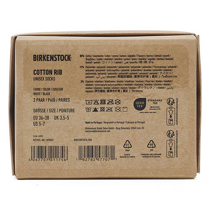 Birkenstock Set Cotton Ribbed Socks - Black/White