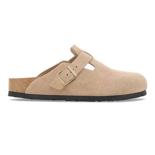 Birkenstocks Ladies Suede Clogs - Boston - Sandcastle