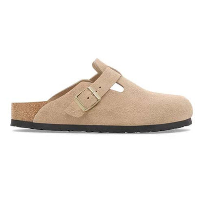 Birkenstocks Ladies Suede Clogs - Boston - Sandcastle