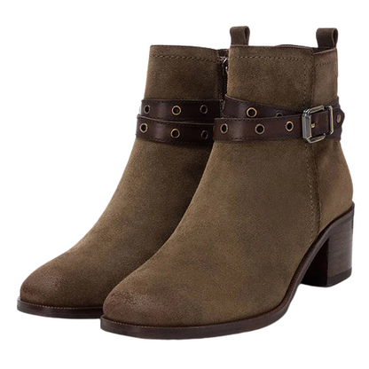 Carmela Block Heeled Ankle Boots - 161734 - Taupe