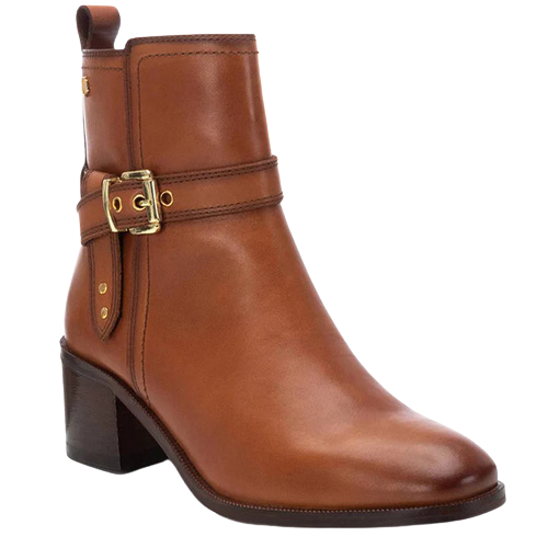 Carmela Block Heeled Ankle Boots- 161735 -Tan