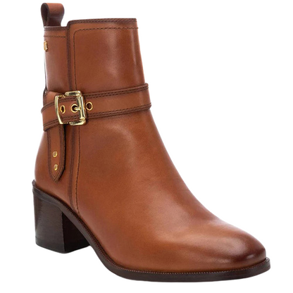 Carmela Block Heeled Ankle Boots- 161735 -Tan