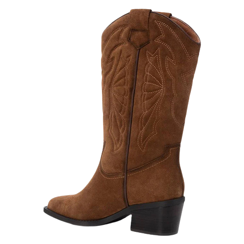 Carmela Ladies Cowboy Boot -  161882 - Tan Suede