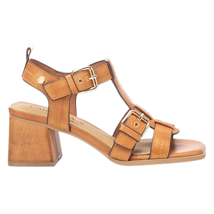 Carmela  Block Heeled Sandals  - 161629 - Camel