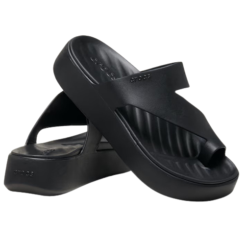 Crocs Ladies Getaway Platform Toe Loop Sandals 210834 Black